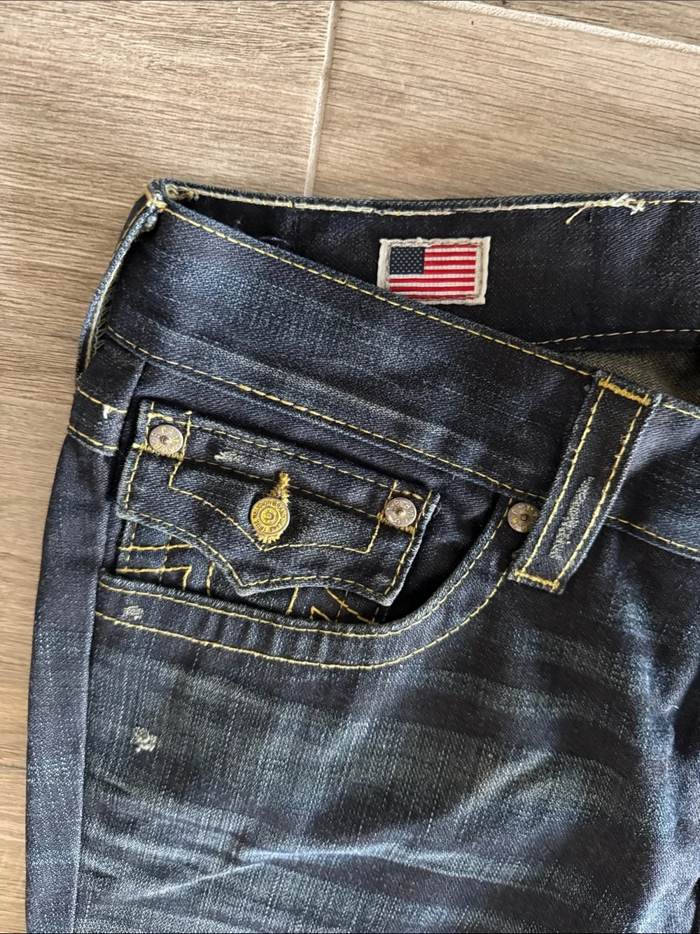 True Religion Men’s Dark Indigo Slim Straight Jeans